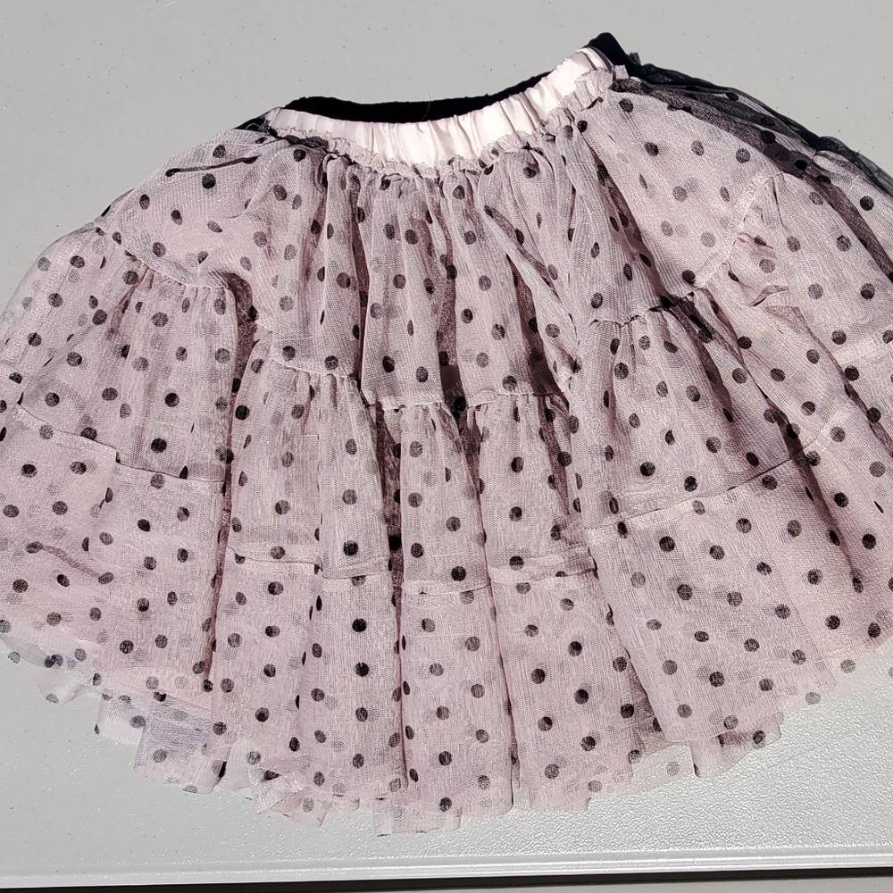 Old Navy Girls Size 3T Tan & Brown Polka Dot Skirt